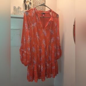 Vince Camuto Orange Floral Dress